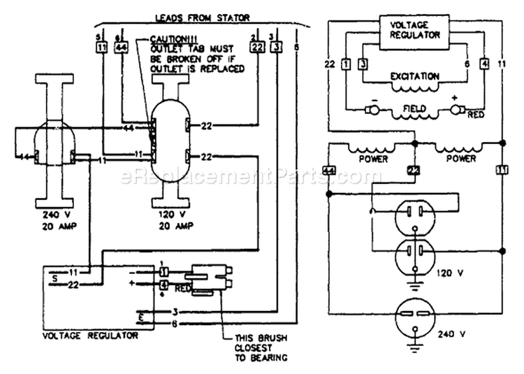 Page D Diagram and Parts List for 8872-0 S5000T Briggs and Stratton Generator